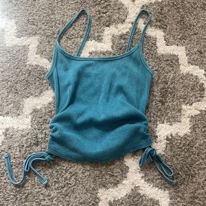 Teal Rouched Tank Top